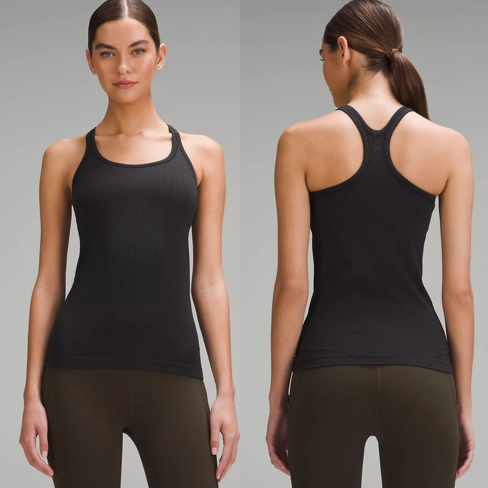 LULULEMON Ebb to Street Tank Top Light Support Black Size 12